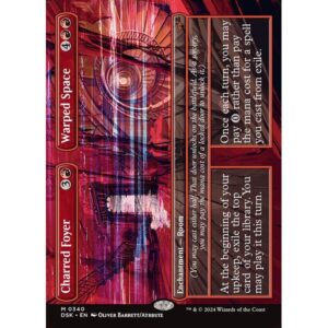 Duskmourn: House of Horror - 340 - Charred Foyer // Warped Space - Mythic - R - Non-foil (Front)