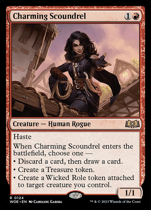 Wilds of Eldraine - 124 - Charming Scoundrel - Rare - R - Foil (Front)