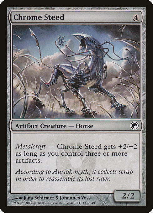 Scars of Mirrodin - 142 - Chrome Steed - Common - C - Non-foil (Front)