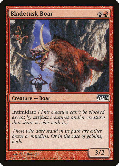 Magic 2013 - 121 - Bladetusk Boar - Common - R - Non-foil (Front)
