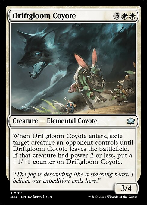 Bloomburrow - 11 - Driftgloom Coyote - Uncommon - W - Non-foil (Front)