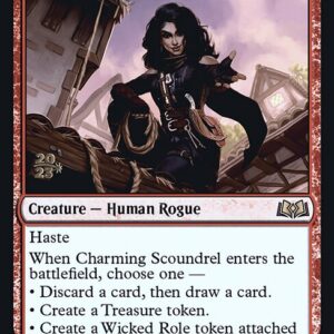 Wilds of Eldraine Promos - 124s - Charming Scoundrel - Rare - R - Foil - Datestamped Promo (Front)