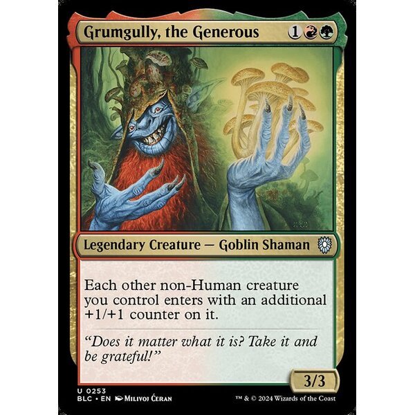 Bloomburrow Commander - 253 - Grumgully, the Generous - Uncommon - RG - Non-foil (Front)
