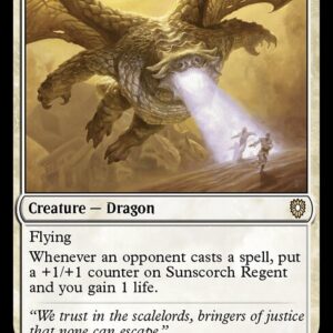 Bloomburrow Commander - 158 - Sunscorch Regent - Rare - W - Non-foil (Front)