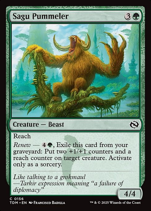 Tarkir: Dragonstorm - 156 - Sagu Pummeler - Common - G - Foil (Front)