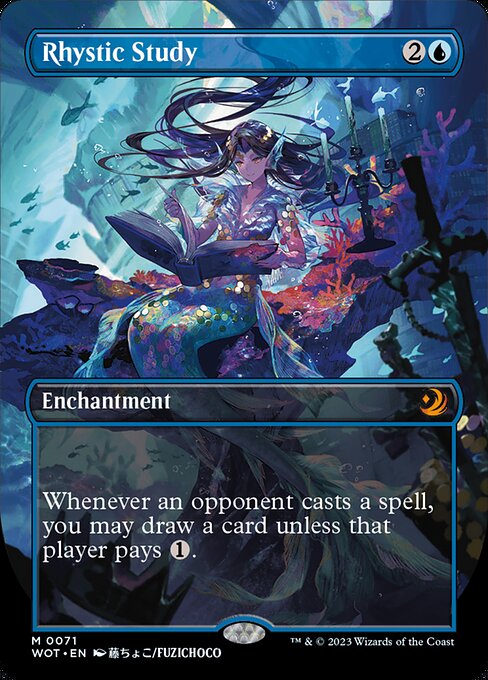 Wilds of Eldraine: Enchanting Tales - 71 - Rhystic Study - Mythic - U - Non-foil (Front)