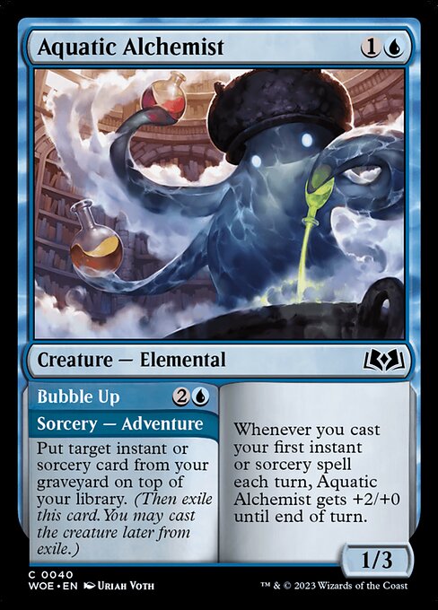 Wilds of Eldraine - 40 - Aquatic Alchemist // Bubble Up - Common - U - Non-foil (Front)