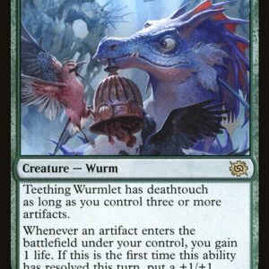 The Brothers' War Promos - 192p - Teething Wurmlet - Rare - G - Non-foil - Promo (Front)