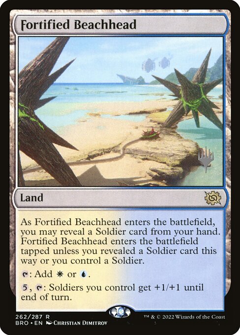 The Brothers' War Promos - 262p - Fortified Beachhead - Rare - C - Foil - Promo (Front)