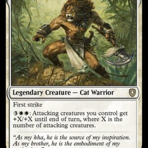 Bloomburrow Commander - 142 - Jazal Goldmane - Rare - W - Non-foil (Front)