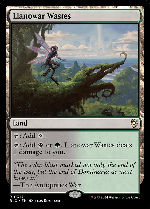 Bloomburrow Commander - 315 - Llanowar Wastes - Rare - C - Non-foil (Front)
