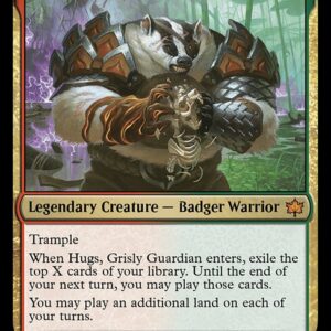 Bloomburrow - 218 - Hugs, Grisly Guardian - Mythic - RG - Foil (Front)