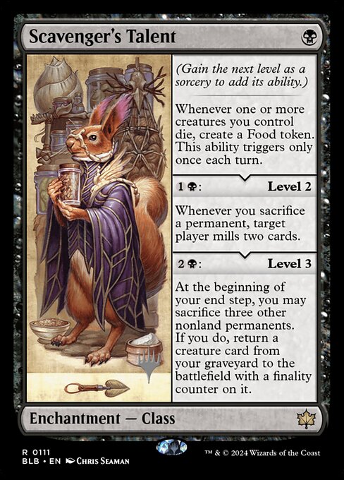 Bloomburrow Promos - 111p - Scavenger's Talent - Rare - B - Foil - Promo (Front)