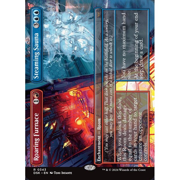 Duskmourn: House of Horror - 343 - Roaring Furnace // Steaming Sauna - Rare - UR - Non-foil (Front)