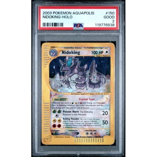 PSA 2 Good - 2003 Pokemon Aquapolis Nidoking Holo Secret Rare #150