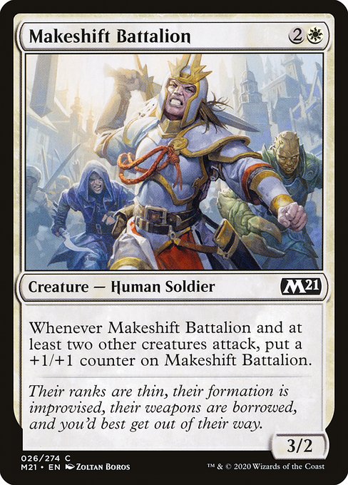 Core Set 2021 - 26 - Makeshift Battalion - Common - W - Non-foil