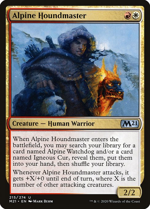 Core Set 2021 - 215 - Alpine Houndmaster - Uncommon - WR - Non-foil