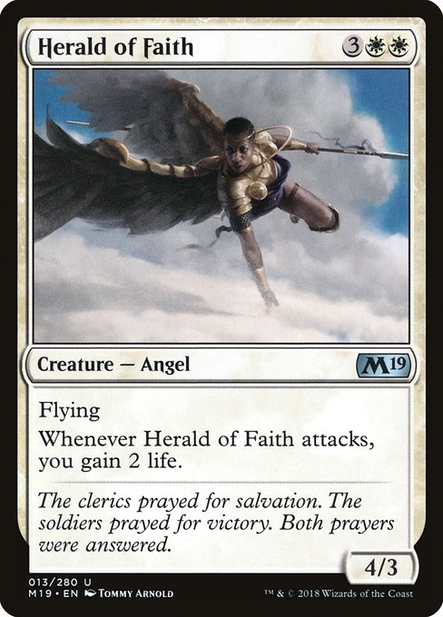 Core Set 2019 - 13 - Herald of Faith - Uncommon - W - Non-foil