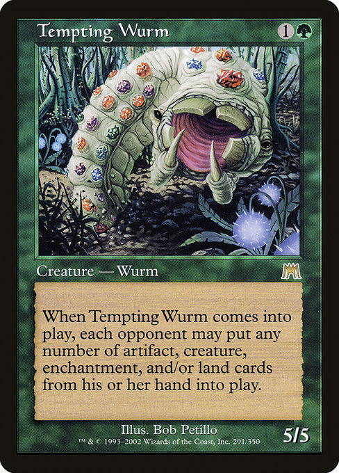 Onslaught - 291 - Tempting Wurm - Rare - G - Non-foil (Front)