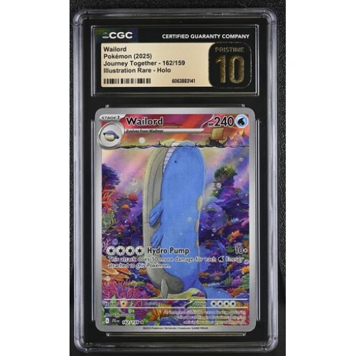 CGC 10 Pristine - 2025 Pokemon Journey Together Wailord #162