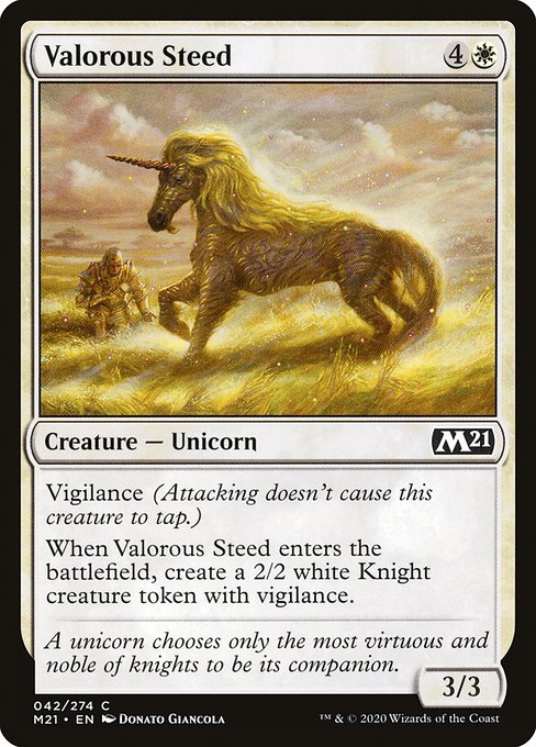 Core Set 2021 - 42 - Valorous Steed - Common - W - Non-foil