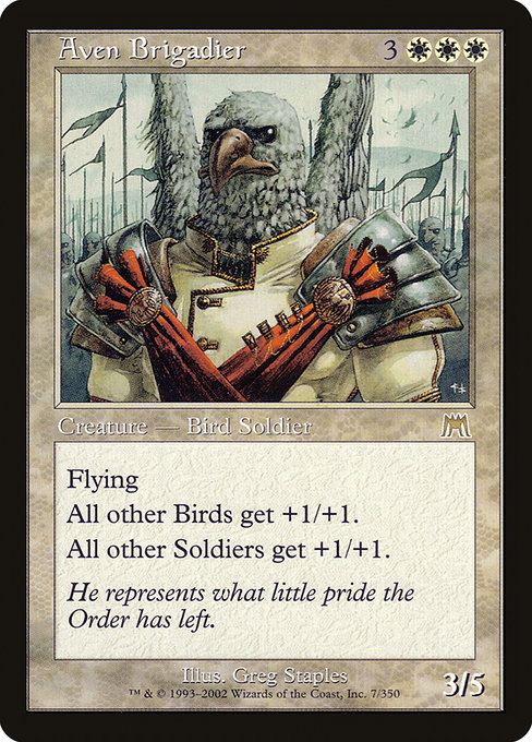 Onslaught - 7 - Aven Brigadier - Rare - W - Non-foil (Front)
