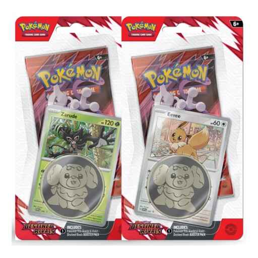 Pokemon Destined Rivals Eevee + Zarude 1-Pack Blister Bundle