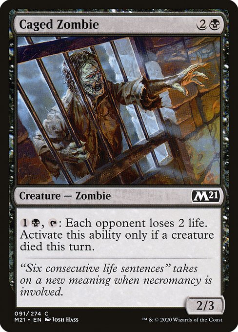 Core Set 2021 - 91 - Caged Zombie - Common - B - Non-foil
