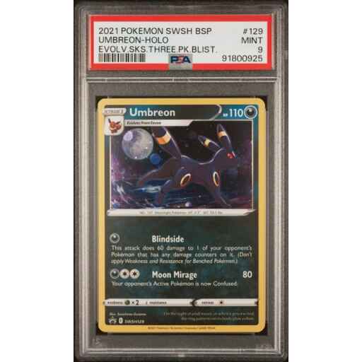PSA 9 Mint -  2021 Pokemon Black Star Promo Umbreon Holo #129