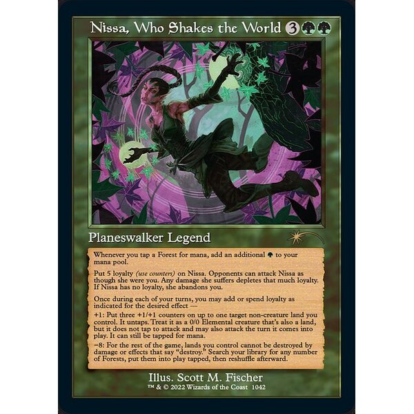Secret Lair Drop - 1042 - Nissa, Who Shakes the World - Rare - G - Non-foil (Front)