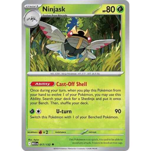 ME01: Mega Evolution - 017/132 - Ninjask - Reverse Holo
