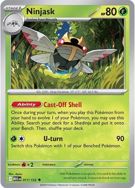 ME01: Mega Evolution - 017/132 - Ninjask - Reverse Holo