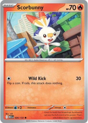 ME01: Mega Evolution - 026/132 - Scorbunny - Reverse Holo