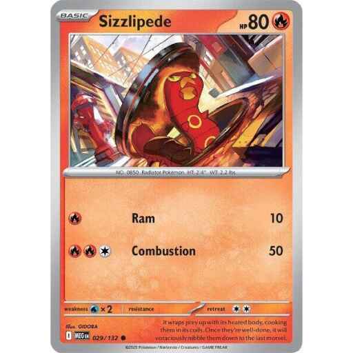 ME01: Mega Evolution - 029/132 - Sizzlipede - Reverse Holo