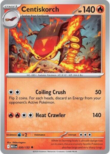 ME01: Mega Evolution - 030/132 - Centiskorch - Reverse Holo