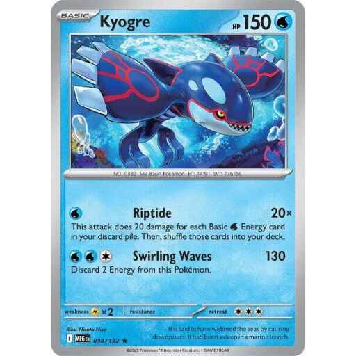 ME01: Mega Evolution - 034/132 - Kyogre - Reverse Holo
