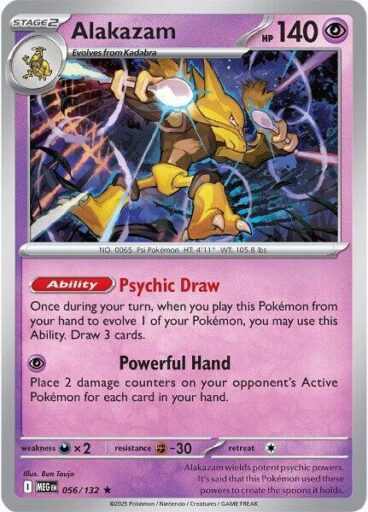 ME01: Mega Evolution - 056/132 - Alakazam - Reverse Holo