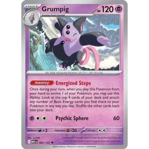 ME01: Mega Evolution - 063/132 - Grumpig - Reverse Holo