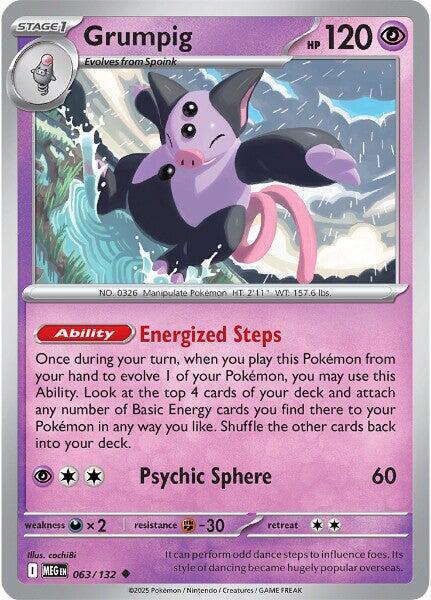 ME01: Mega Evolution - 063/132 - Grumpig - Reverse Holo