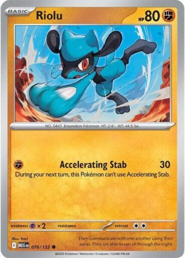 ME01: Mega Evolution - 076/132 - Riolu - Reverse Holo