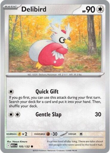 ME01: Mega Evolution - 105/132 - Delibird - Reverse Holo