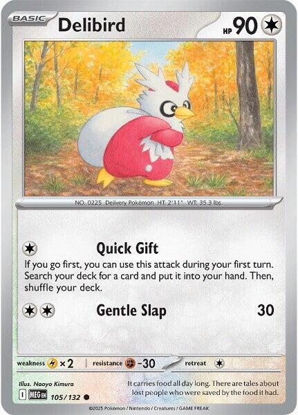 ME01: Mega Evolution - 105/132 - Delibird - Reverse Holo