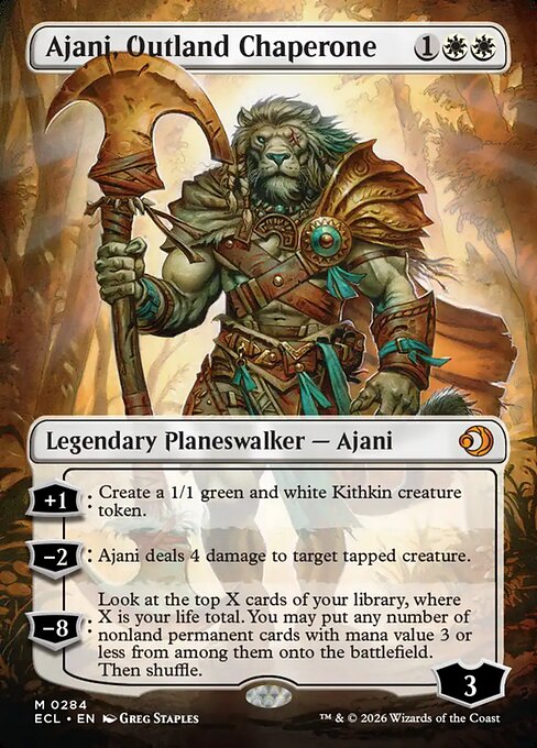 Lorwyn Eclipsed - 284 - Ajani, Outland Chaperone - Mythic - W - Non-foil (Front)