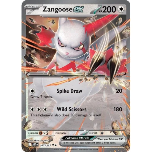 ME: Ascended Heroes - 167/217 - Zangoose ex