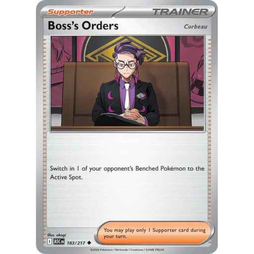 ME: Ascended Heroes - 183/217 - Boss's Orders [Corbeau] - Reverse Holo