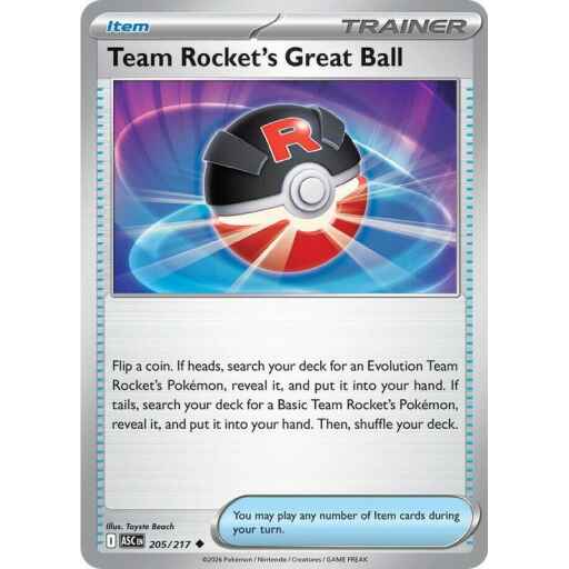 ME: Ascended Heroes - 205/217 - Team Rocket's Great Ball - Reverse Holo