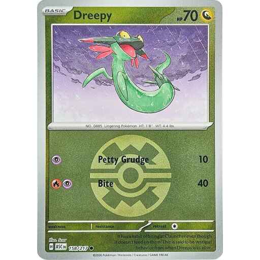 ME: Ascended Heroes - 158/217 - Dreepy - 158/217 (Quick Ball) - Reverse Holo