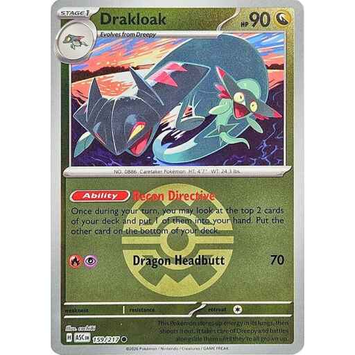 ME: Ascended Heroes - 159/217 - Drakloak - 159/217 (Quick Ball) - Reverse Holo