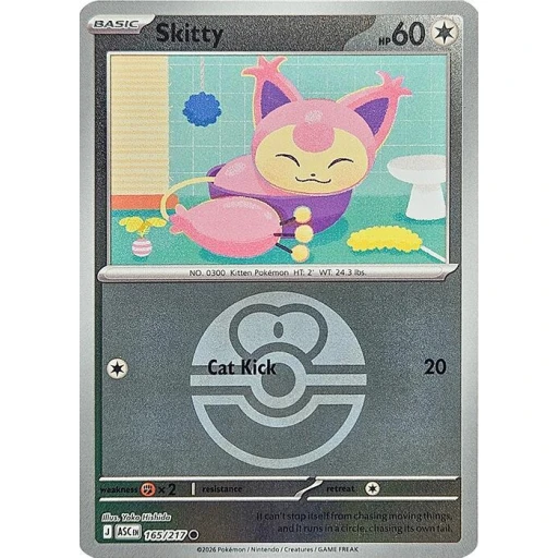 ME: Ascended Heroes - 165/217 - Skitty (Love Ball) - Reverse Holo