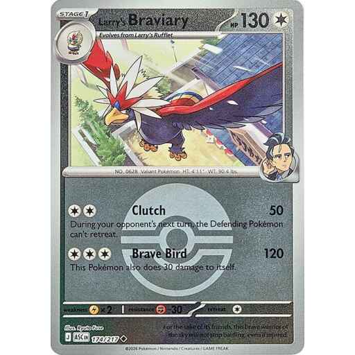 ME: Ascended Heroes - 174/217 - Larry's Braviary (Poke Ball) - Reverse Holo